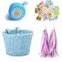 Sky Blue Set_Bike Bicycle Handlebar Bicycle Basket Cycling Rattan Wicker Basket Vintage Hand Woven B