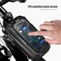 Black_WILD MAN X2 Bicycle Bag EVA Hard Shell Waterproof Touch Screen High Capacity Road Bike Mountai