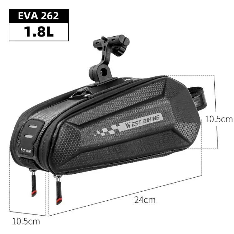 EVA 262_WEST BIKING Waterproof Bicycle Saddle Bag Hard Shell MTB Road Bike Under Seat Tool Bag Quick