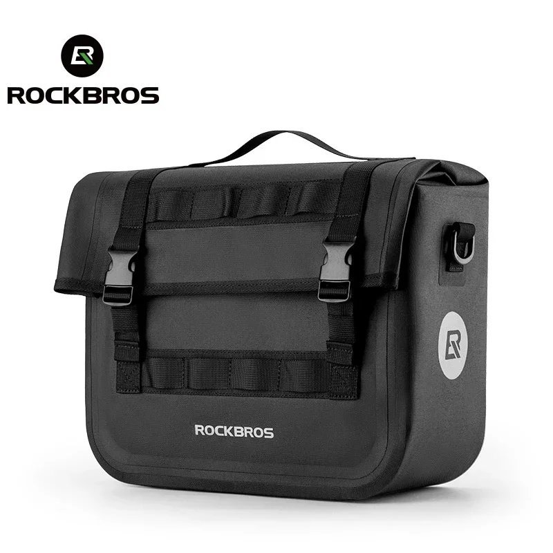 black_ROCKBROS Multifunctional Saddle Bag Waterproof Cycling MTB Bike Rack Bag Travel Bags 3D suppor