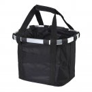 Black_Bicycle Front Basket Bike Small Pet Dog Carry Pouch 2in1 Detachable MTB Handlebar Tube Hanging