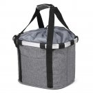 Dark grey_Bicycle Front Basket Bike Small Pet Dog Carry Pouch 2in1 Detachable MTB Handlebar Tube Han