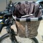 Dark grey_Bicycle Front Basket Bike Small Pet Dog Carry Pouch 2in1 Detachable MTB Handlebar Tube Han