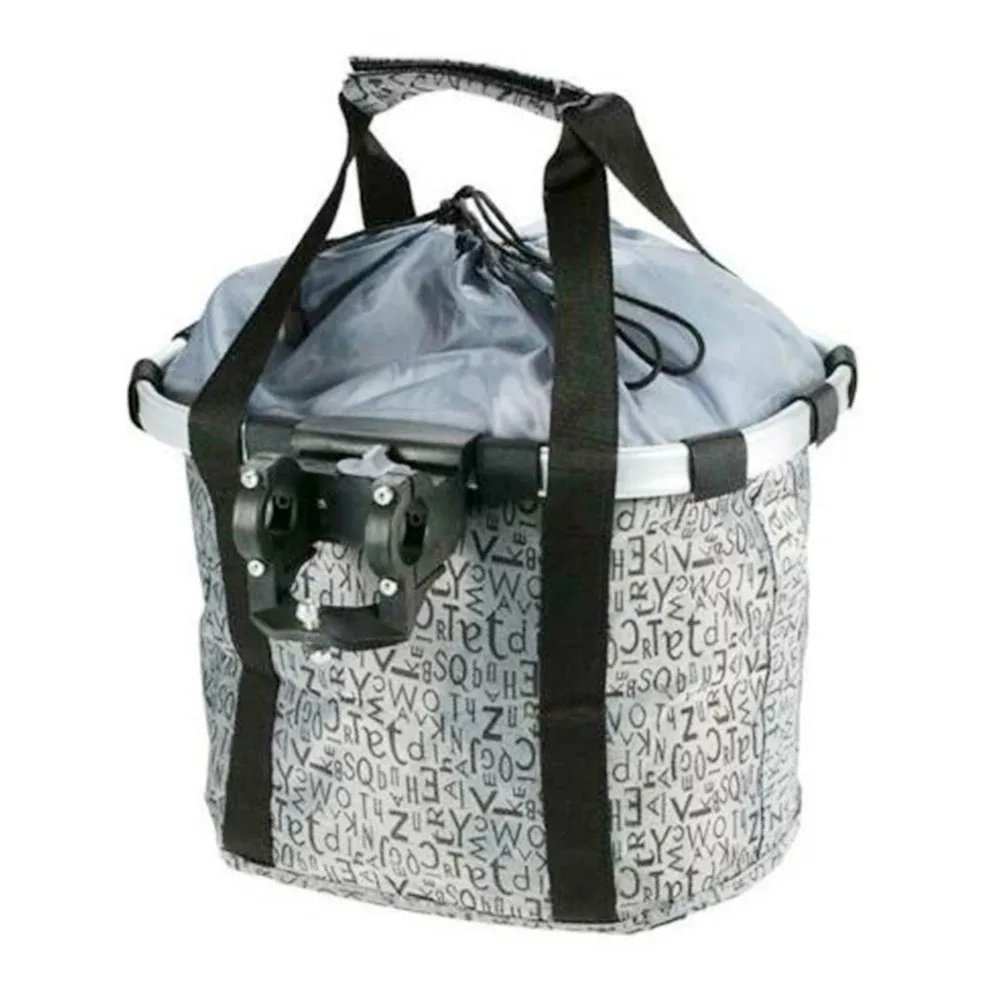 Grey_Bicycle Front Basket Bike Small Pet Dog Carry Pouch 2in1 Detachable MTB Handlebar Tube Hanging 