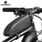black_ROCKBROS Bicycle Bag 600D Waterproof Fabric Cycling Top Front Tube Frame Bag Large Capacity MT
