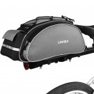 Grey_Lixada Rear Seat Bag For Bicycle Cycling Bags On Bike Backseat 13L Bicycle Bag Multifunctional 