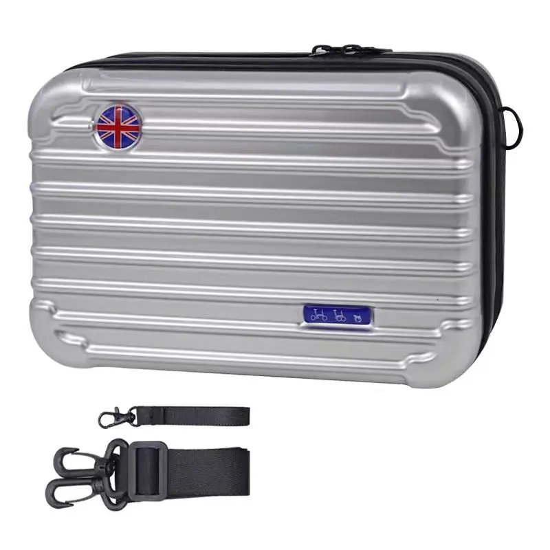 Silver_ZUKKA Bicycle 8 Inch Frame Bag Hard Case Plastic ABS Suitable for Brompton Large Waterproof S