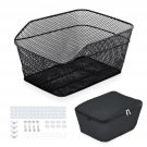 black_Bike Rear Basket Bicycle Bag Large Capacity Metal Wire Bicycle Basket Waterproof Rainproof Cov