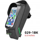 029-1BK 6.0 inch_ROCKBROS Waterproof Touch Screen Bicycle Bag Top Front Tube Frame Bag MTB Road Bike