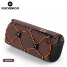 Brown_ROCKBROS Bicycle Front Bag 2.2L Capacity Item Storage Handlebar Bag Drawstring Multifunction S