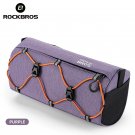 Purple_ROCKBROS Bicycle Front Bag 2.2L Capacity Item Storage Handlebar Bag Drawstring Multifunction 