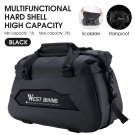 Black_WEST BIKING Hard Shell Bicycle Rear Carrier Bag Waterproof Travel Suitcases Shoulder Bag 13-25