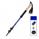 Blue_135CM Aluminum Outdoor Hiking Anti Shock Walking Sticks Telescopic Trekking Climbing Poles Ultr