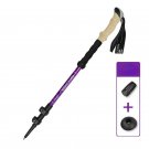 PURPLE_135CM Aluminum Outdoor Hiking Anti Shock Walking Sticks Telescopic Trekking Climbing Poles Ul