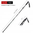 Black Long_Trekking Stick 5-Section Telescopic Folding Trekking Poles Outdoor Camping Ultralight Por