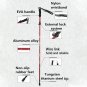 Black Long_Trekking Stick 5-Section Telescopic Folding Trekking Poles Outdoor Camping Ultralight Por