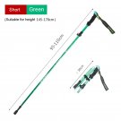 Green Short_Trekking Stick 5-Section Telescopic Folding Trekking Poles Outdoor Camping Ultralight Po