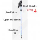 DeepBlue 30cm_5-Section Outdoor Fold Trekking Pole Camping Portable Walking Hiking Stick For Nordic 