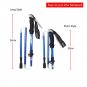 DeepBlue 30cm_5-Section Outdoor Fold Trekking Pole Camping Portable Walking Hiking Stick For Nordic