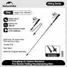 Gray-Large_Naturehike 5-Section Trekking Pole Carbon Fiber Aluminum Alloy Folding Teleskopic Ultrali