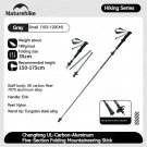 Gray-Small_Naturehike 5-Section Trekking Pole Carbon Fiber Aluminum Alloy Folding Teleskopic Ultrali
