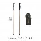 bamboo 110cm 1pair_HEALING Ultra Light 115G Trekking Pole Carbon Folding Hiking Stick Collapsible Hi