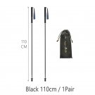 black 110cm 1pair_HEALING Ultra Light 115G Trekking Pole Carbon Folding Hiking Stick Collapsible Hik