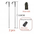 2pcs 110cm_Ultra Light 115G Trekking Pole Carbon Folding Hiking Stick Collapsible Hiking Poles Trekk