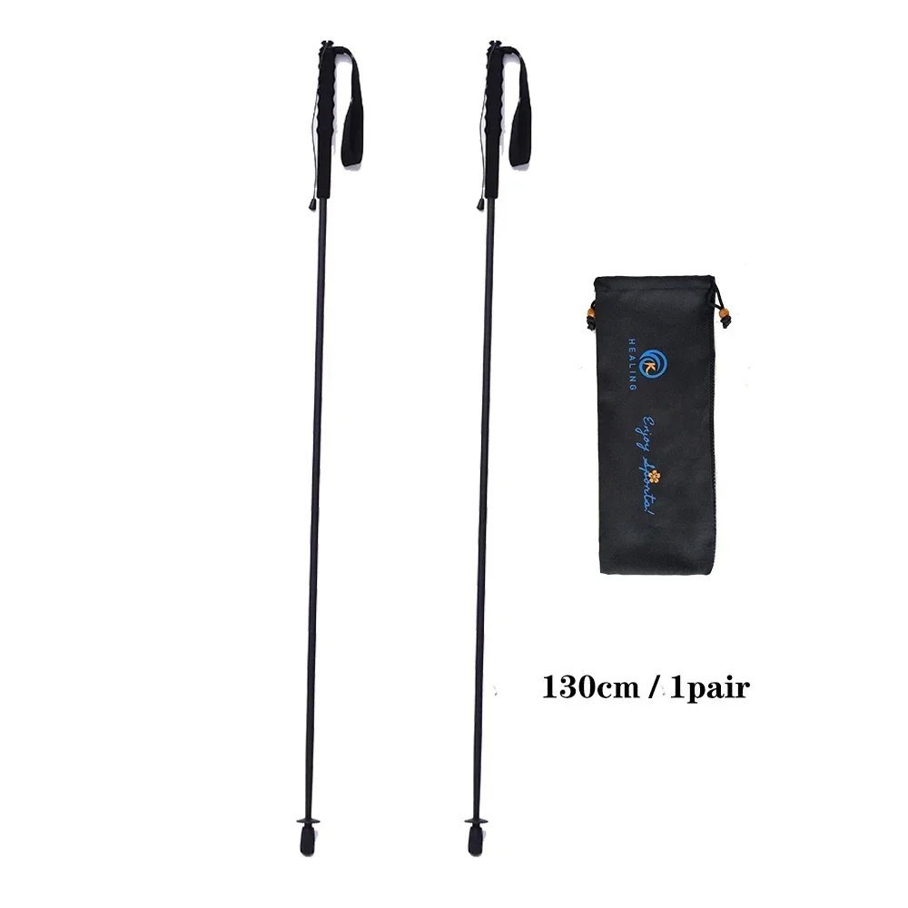 SKY BLUE_100% Full Carbon Hiking Poles Folding Ultra-light 5-Section Hiking Trekking Portable Travel