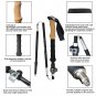 carbon_2 PCS 5-Section Outdoor Fold Trekking Pole Cane Camping Portable Walking Hiking Stick For Nor