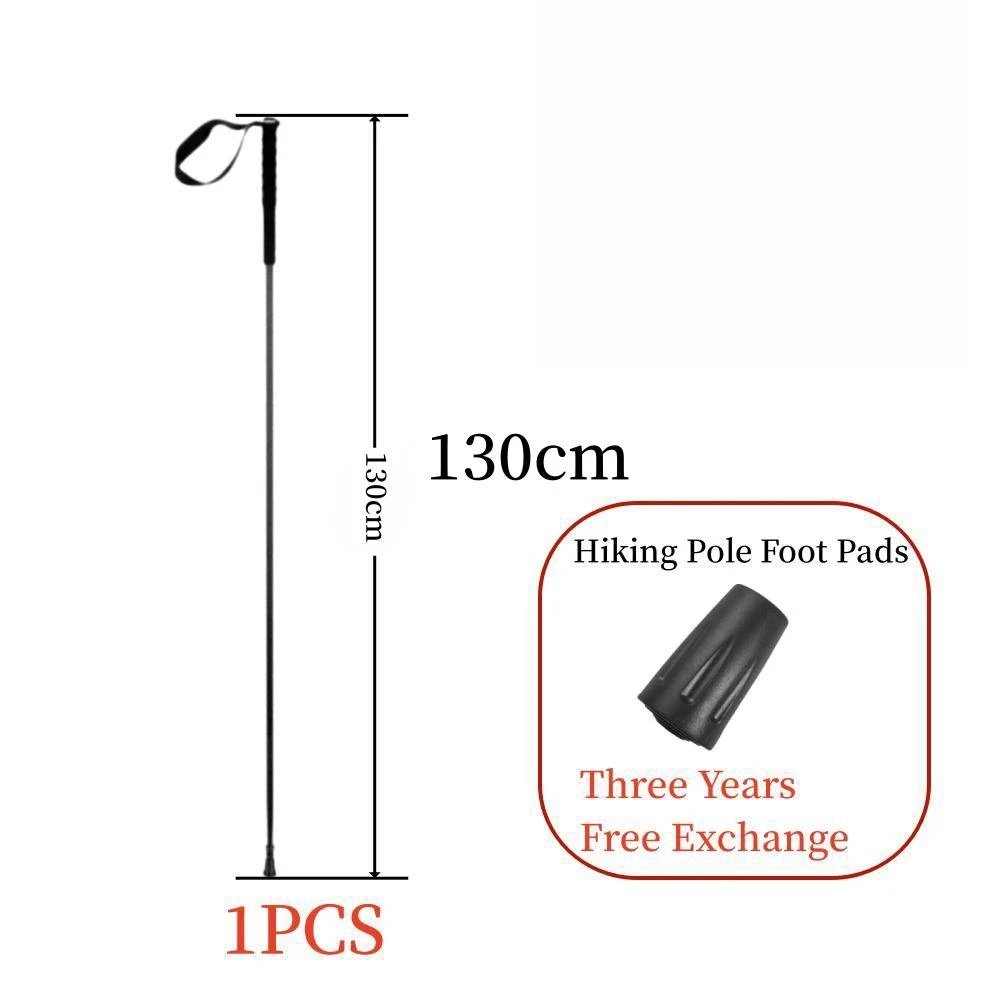 1pcs 130cm_Ultra Light  Trekking Pole Carbon Folding Hiking Stick Collapsible Hiking Poles 115G Trek