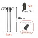 6pcs 110cm_Ultra Light  Trekking Pole Carbon Folding Hiking Stick Collapsible Hiking Poles 115G Trek