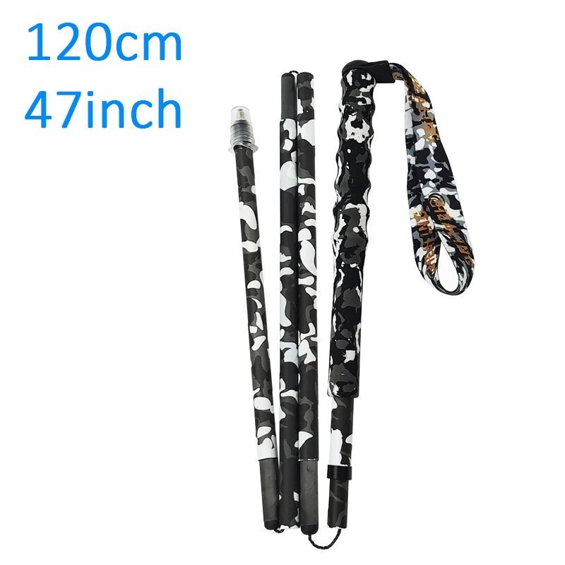 1PC 47inch_5-Sections Folding Hiking Poles Carbon Fiber Telescopic Poles Lightweight Portable Trekki