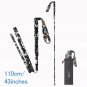 2PCs 43inch_5-Sections Folding Hiking Poles Carbon Fiber Telescopic Poles Lightweight Portable Trekk