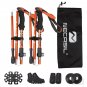 Orange_2pcs Trekking Poles Folding Hiking Stick Collapsible Hiking Poles Trekking Stick Walking Pole