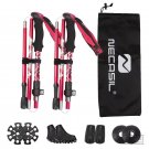 rose_2pcs Trekking Poles Folding Hiking Stick Collapsible Hiking Poles Trekking Stick Walking Poles 