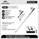 Gray-Small_Naturehike 5-Section Trekking Pole Carbon Fiber Aluminum Alloy Folding Teleskopic Stick U