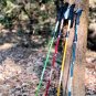 Blue_5 Section Outdoor Fold Trekking Pole Camping Portable Walking Hiking Stick For Nordic Elderly T