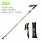 green_5 Section Outdoor Fold Trekking Pole Camping Portable Walking Hiking Stick For Nordic Elderly 