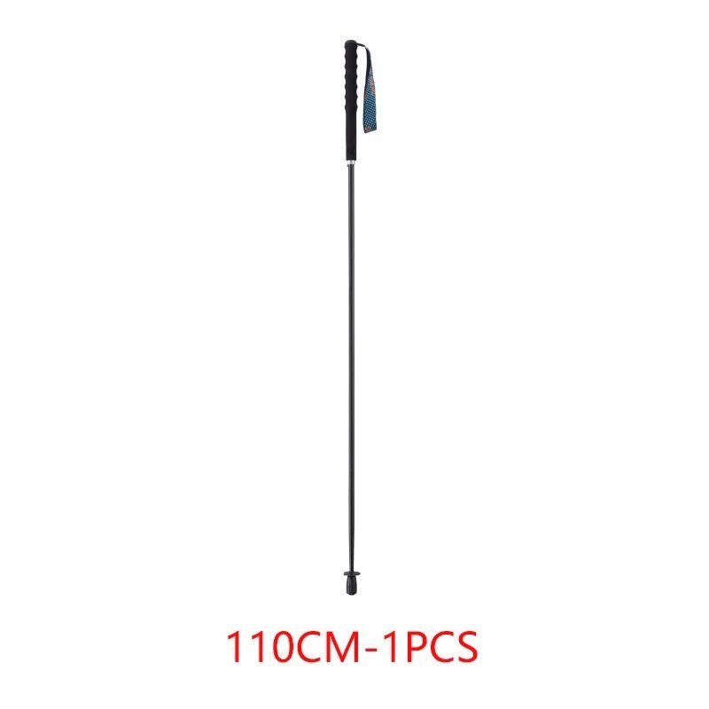 Black  1pc 110cm_Ultra Light Weight Trekking Poles Foldable Hiking Sticks Carbon Fiber Hiking Poles 