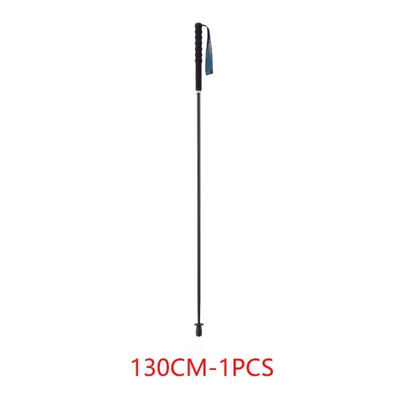 Black  1pc 130cm_Ultra Light Weight Trekking Poles Foldable Hiking Sticks Carbon Fiber Hiking Poles 