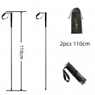 Black 2pcs 110cm_Ultra Light Weight Trekking Poles Foldable Hiking Sticks Carbon Fiber Hiking Poles 