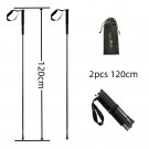 Black 2pcs 120cm_Ultra Light Weight Trekking Poles Foldable Hiking Sticks Carbon Fiber Hiking Poles 