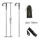 Black 2pcs 130cm_Ultra Light Weight Trekking Poles Foldable Hiking Sticks Carbon Fiber Hiking Poles 