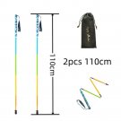Colorful 2pcs 110cm_Ultra Light Weight Trekking Poles Foldable Hiking Sticks Carbon Fiber Hiking Pol