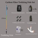 110cm  set_Full Set Of Carbon Fiber 5 Sections Folding Trekking Poles Ultra-Light And Portable Trekk