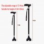 A Black_New Old Man Walking Stick Telescopic Canes T Handle Baston Elder Stable Crutch No Slip Pole 