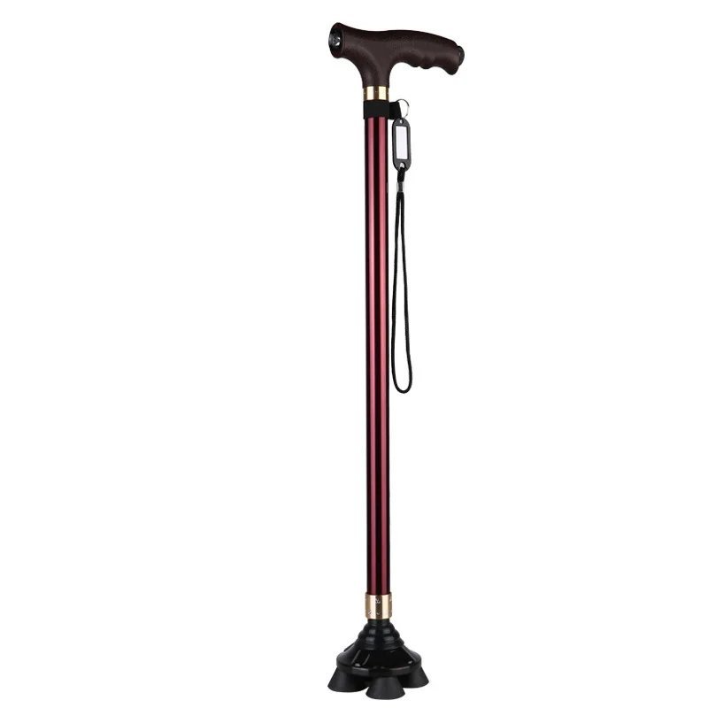 B Brown_New Old Man Walking Stick Telescopic Canes T Handle Baston Elder Stable Crutch No Slip Pole 