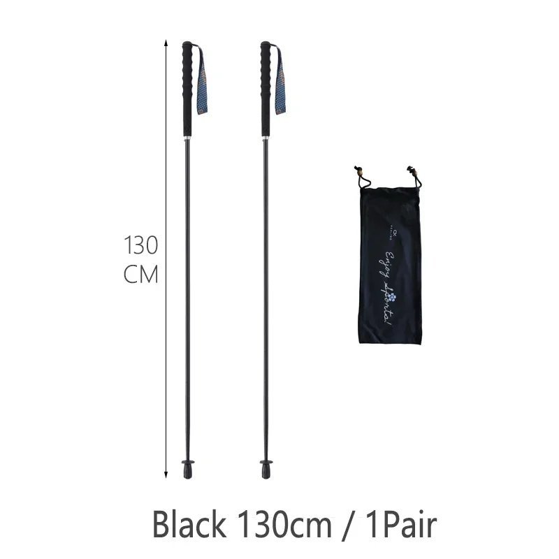 black 130cm 1pair_110g Ultra Light Weight Trekking Poles Folding Hiking Sticks Portable Carbon Fiber
