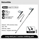 Black Large 1 pc_Naturehike Long Wind Trekking Poles Carbon Fiber 7075 Aluminum Alloy Five-section F Black Large 1 pc_Naturehike Long Wind Trekking Poles Carbon Fiber 7075 Aluminum Alloy Five-section F
